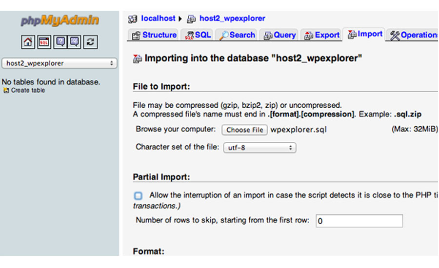 Database Import